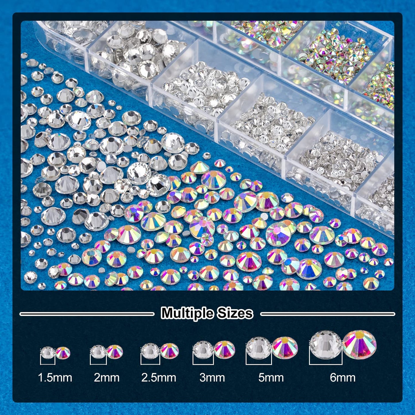 Nail Art Rhinestone Glue Gel&Flatback Gems Accessories Kit, 1 Tube of 15ml Rhinestone Gel Glue(UV/LED Needed)+1 Box of Flat-Back Round Glass Crystal Beauty & Personal Care BELLEBOOST