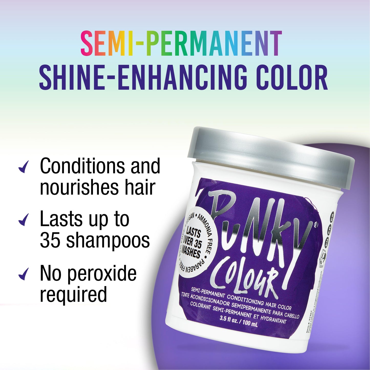 Punky Plum Semi Permanent Hair Color - Vegan & Cruelty-Free Conditioning Hair Dye, Lasts Up to 35 Washes, 3.5 fl oz Beauty & Personal Care Punky