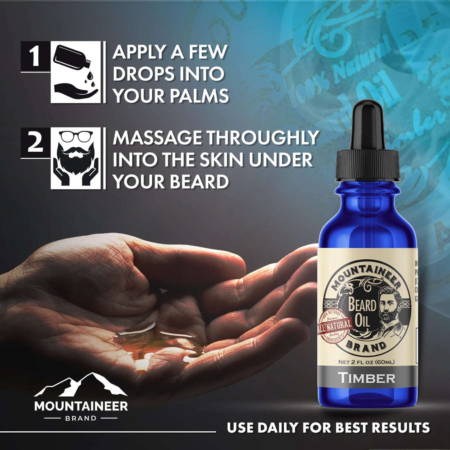Mountaineer Brand Natural Beard Oil with Pine Tar Scent | Made in West Virgina | Hydrates, Moisturises, Softens & Conditions for Beard Growth | Treats Beauty & Personal Care Mountaineer Brand, 100% Natural Always