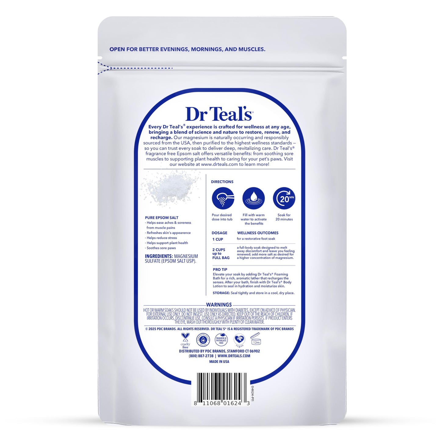 Dr Teal's Epsom Salt Magnesium Soak, Fragrance Free, 4 lbs Beauty and Personal Care Dr Teal's