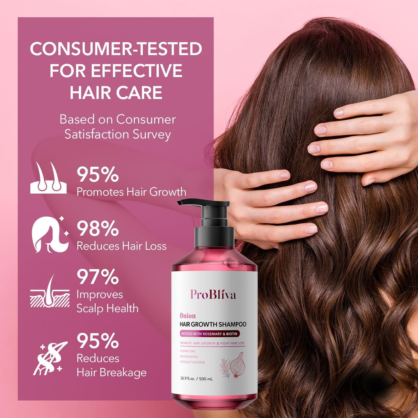 ProBliva Onion Shampoo for Hair Growth: Onion Hydrosol Shampoo with Biotin and Rosemary for Hair Loss and Thinning Hair - Promotes Healthier, Thicker Beauty & Personal Care ProBliva