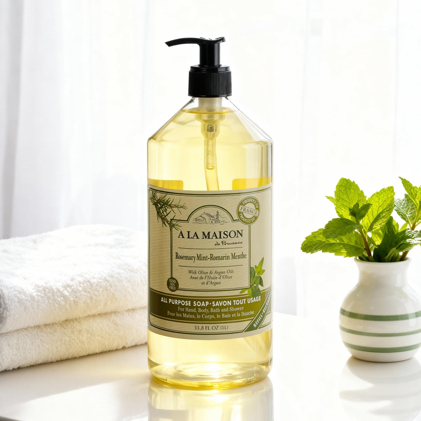 A LA MAISON French Liquid Hand Soap, Rosemary Mint - Natural Hand Wash Made with Essential Oils - Biodegradable, Plant-Based, Vegan, Cruelty-Free Beauty & Personal Care A LA MAISON