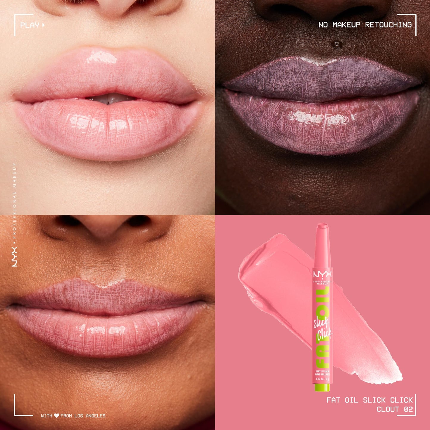 NYX PROFESSIONAL MAKEUP Fat Oil Slick Click, Lightweight, Buildable, Pigmented Vegan Lip Balm - Clout Beauty & Personal Care NYX PROFESSIONAL MAKEUP
