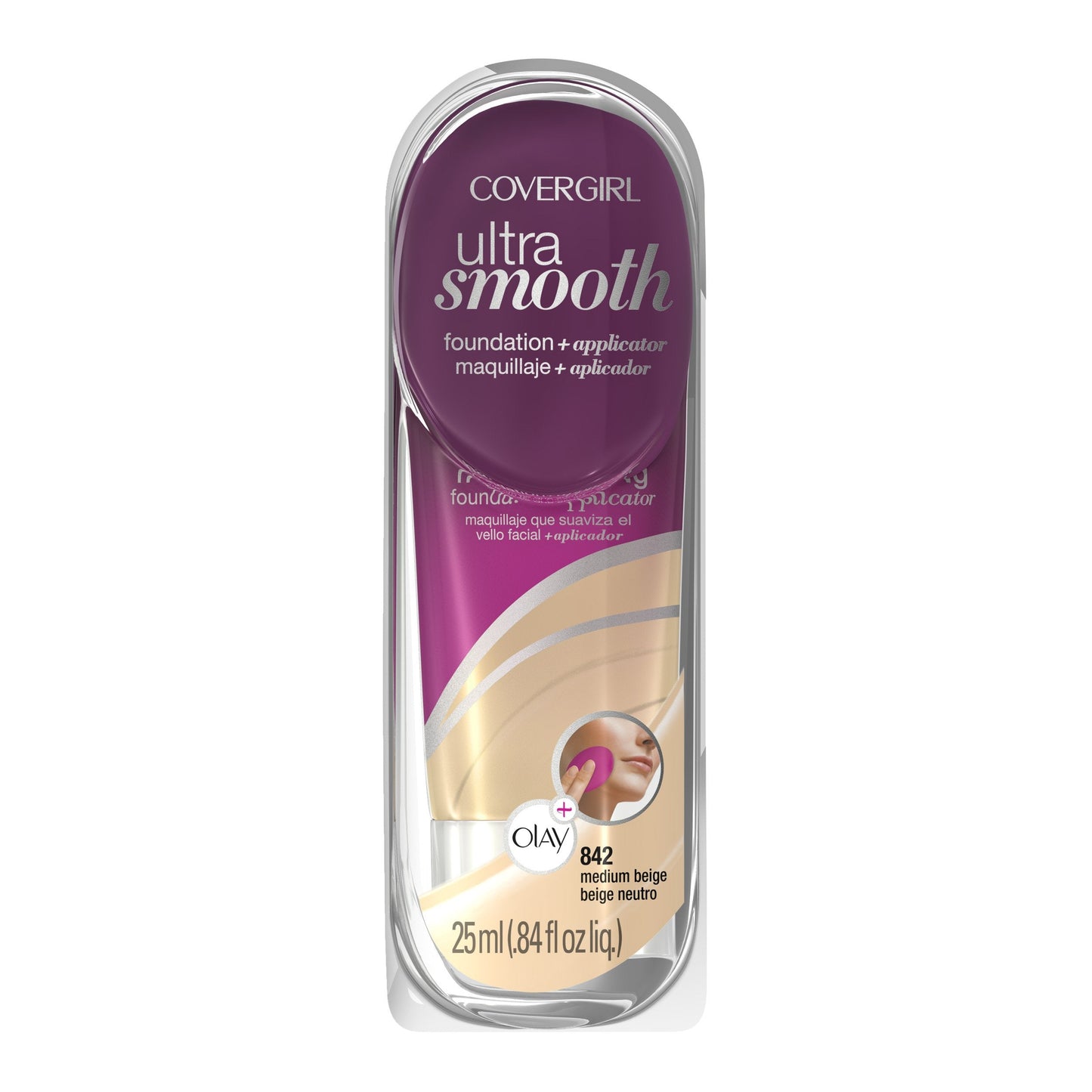 CoverGirl Ultrasmooth Foundation Plus Applicator, Medium Beige 842, 0.85 Fluid Ounce Beauty & Personal Care COVERGIRL