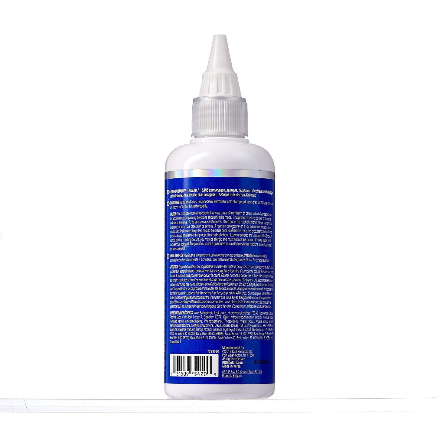 Red by Kiss Tintation Semi-Permanent Hair Color, Aloe Vera Water Based, Argan Oil, Olive Oil, Collagen & Keratin, Long-Lasting Color Dye (Blue Beauty & Personal Care Red by Kiss