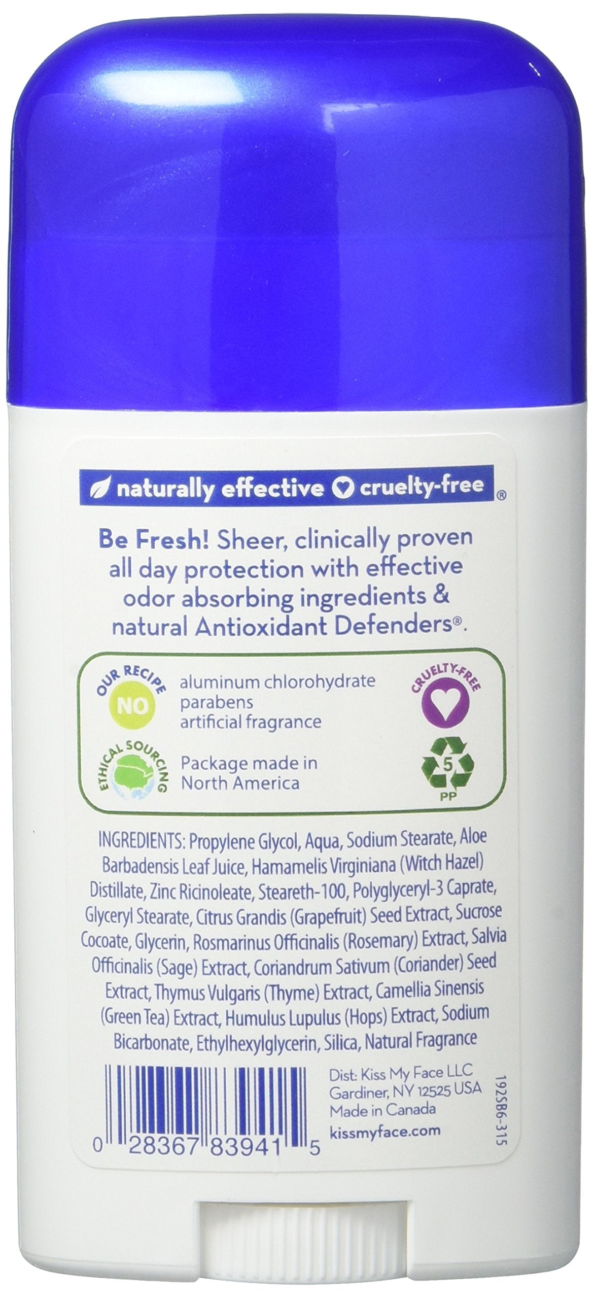 Kiss My Face Natural Active Life Stick Deodorant, 3 Count Fresh 7.44 Ounce Beauty and Personal Care Kiss My Face