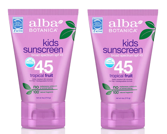 Alba Botanica Very Emollient, Kids Sunscreen SPF 45 4 oz (Pack of 2) Beauty & Personal Care Alba Botanica