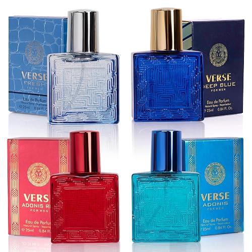 NovoGlow Verse Mini 4-Piece Fragrance Gift Set for Men - Aromatic, Floral, Oriental & Woody Notes - Individually Boxed - Travel Size - 25ml Eau De Beauty & Personal Care NovoGlow