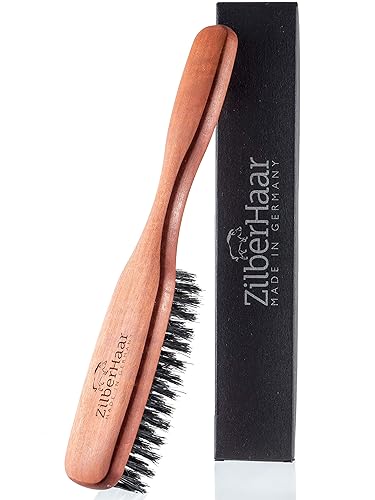 ZilberHaar Long Hair & Beard Brush - Made From Stiff First Cut Boar Bristles And Pearwood - Perfect Beard Care for Men - Works with all Beard Balms Beauty & Personal Care ZilberHaar