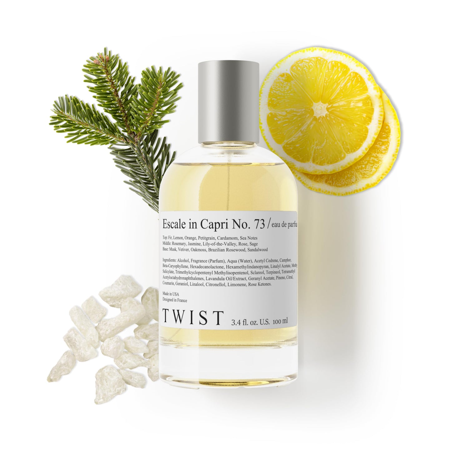 Twist Escale in Capri No. 73 - Inspired by AF Fierce, Long-Lasting Eau De Parfum for Men, Fresh Citrus & Woody Fragrance, Paraben-Free, Vegan, Clean Beauty & Personal Care HOUSE OF TWIST