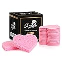 Compressed Facial Sponges 50 Count - Natural Cellulose Sponges for Estheticians, Face Cleansing, Exfoliating & Makeup Removal - Professional Beauty & Personal Care Fushay