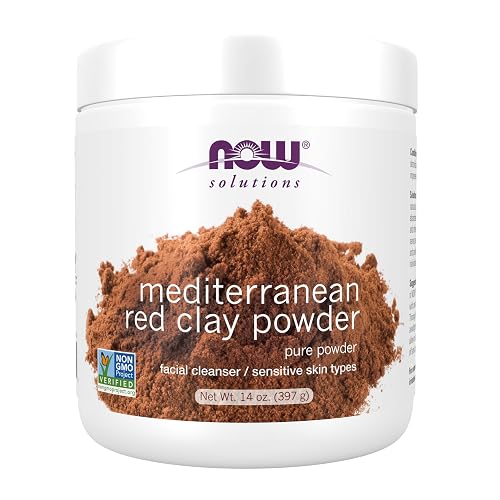 NOW Foods Solutions, Mediterranean Red Clay Powder, Pure Powder for Sensitive Skin Facial Mask, 14-Ounce Beauty & Personal Care NOW Foods