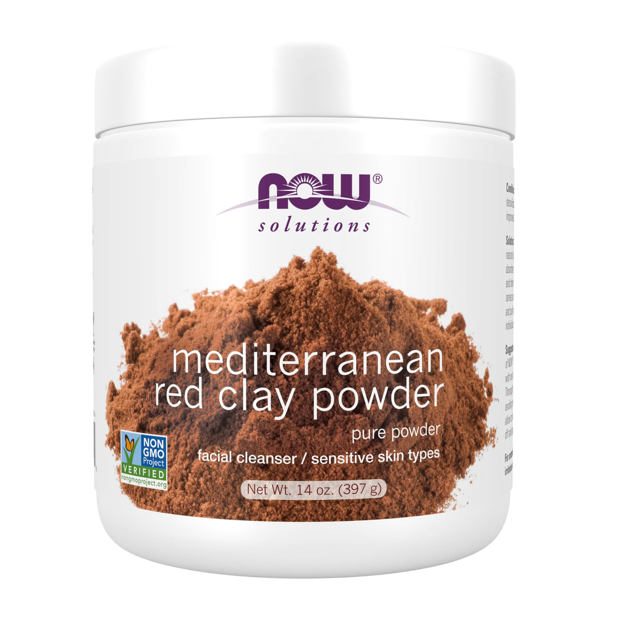 NOW Foods Solutions, Mediterranean Red Clay Powder, Pure Powder for Sensitive Skin Facial Mask, 14-Ounce Beauty & Personal Care NOW Foods