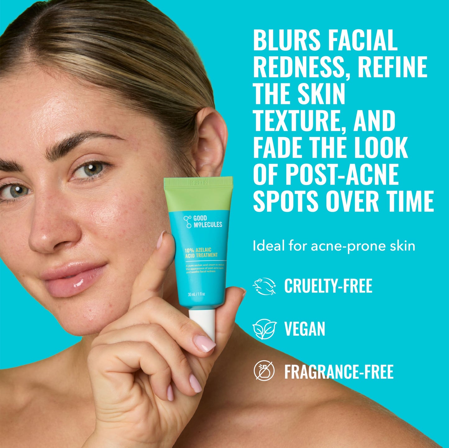Good Molecules 10% Azelaic Acid Treatment for Face - Blurs Facial Redness & Evens Skin Tone - Brightens the Look of Dark Spots & Refines Texture Beauty and Personal Care Good Molecules