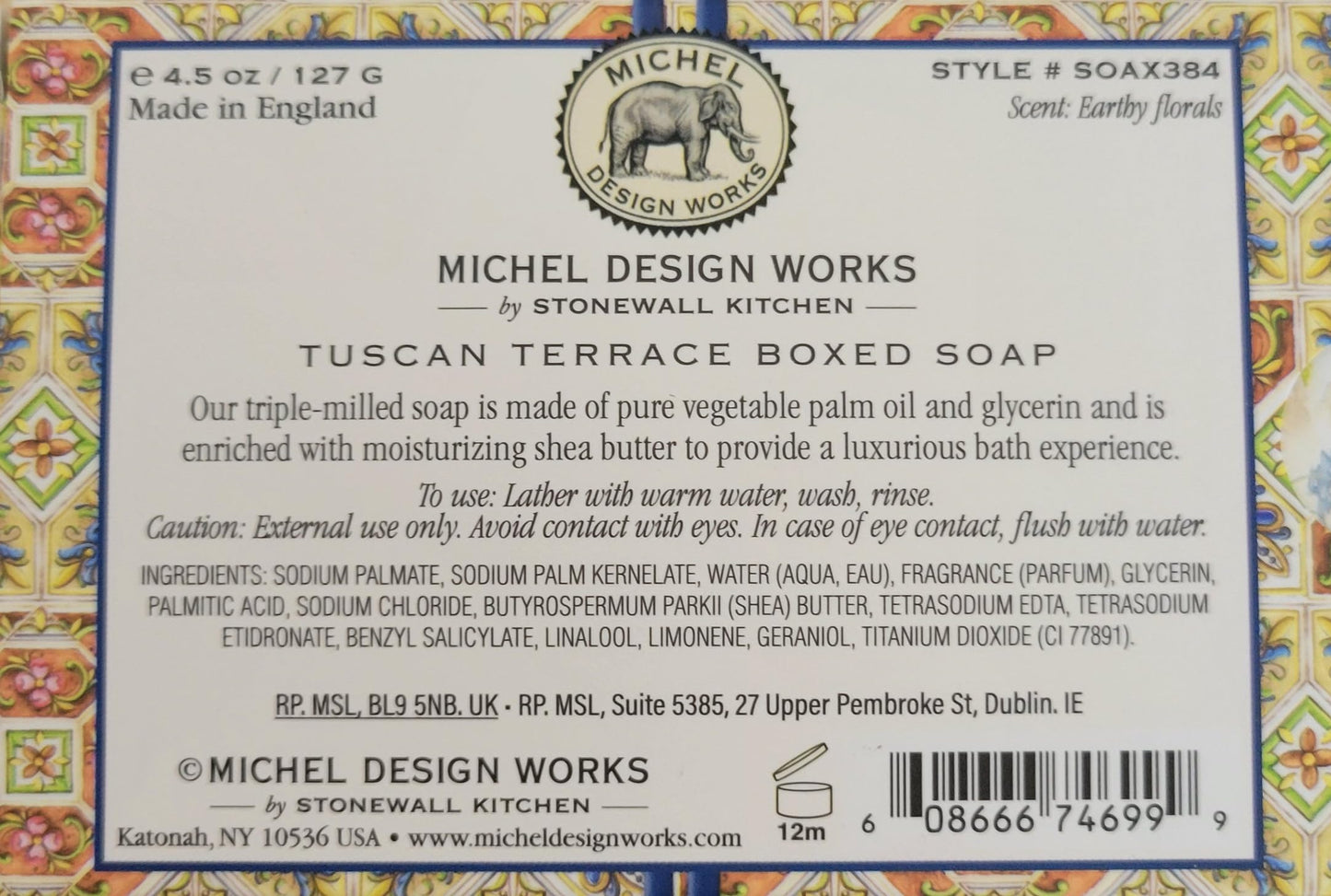Michel Design Works Shea Butter Soap 4.5oz 127g - Tuscan Terrace Beauty & Personal Care Michel Design Works