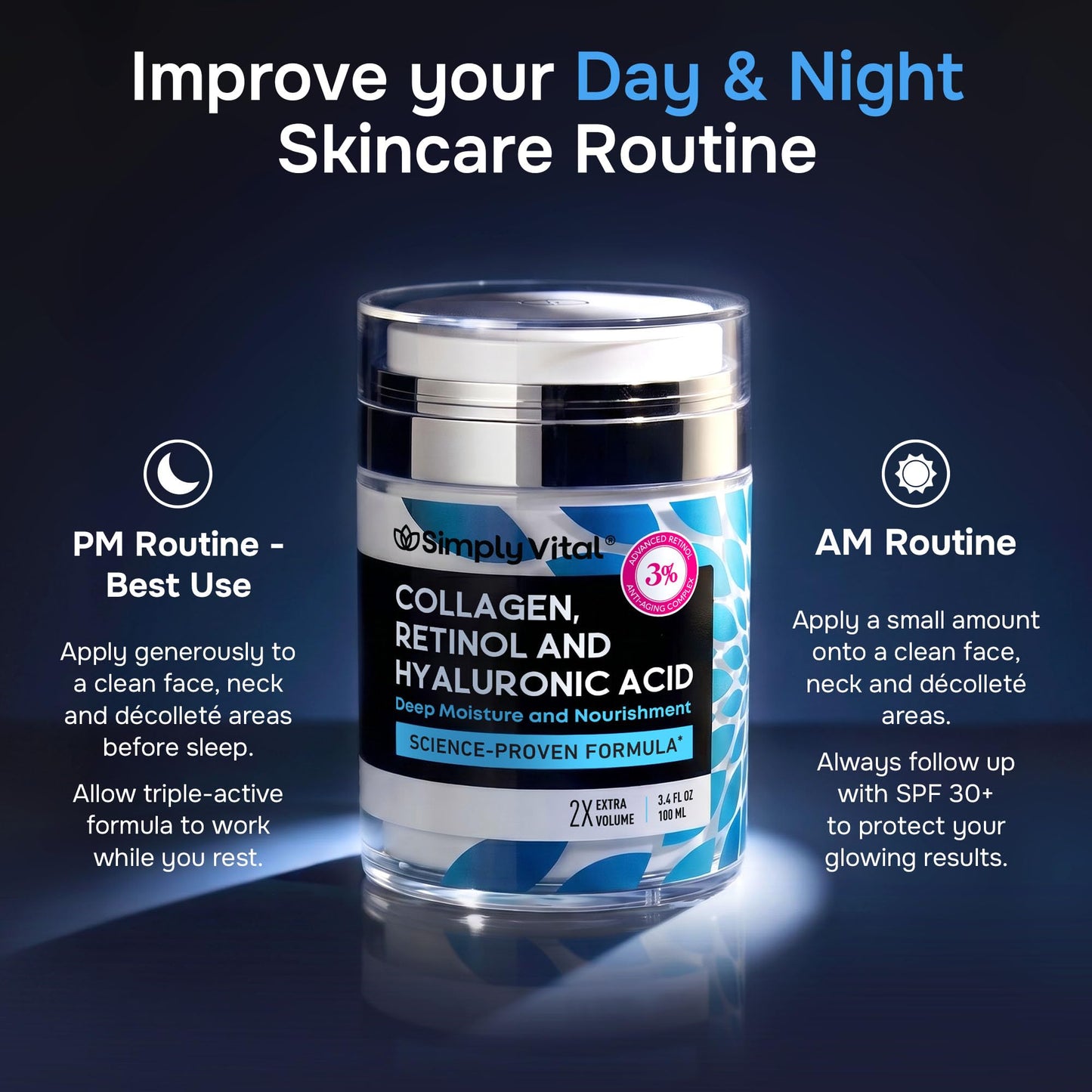 Anti-Aging Face Moisturizer with Retinol, Collagen & Hyaluronic Acid - Moisturizer Face Cream for Women & Men - Visibly Firming & Hydrating Neck Cream Beauty and Personal Care SimplyVital
