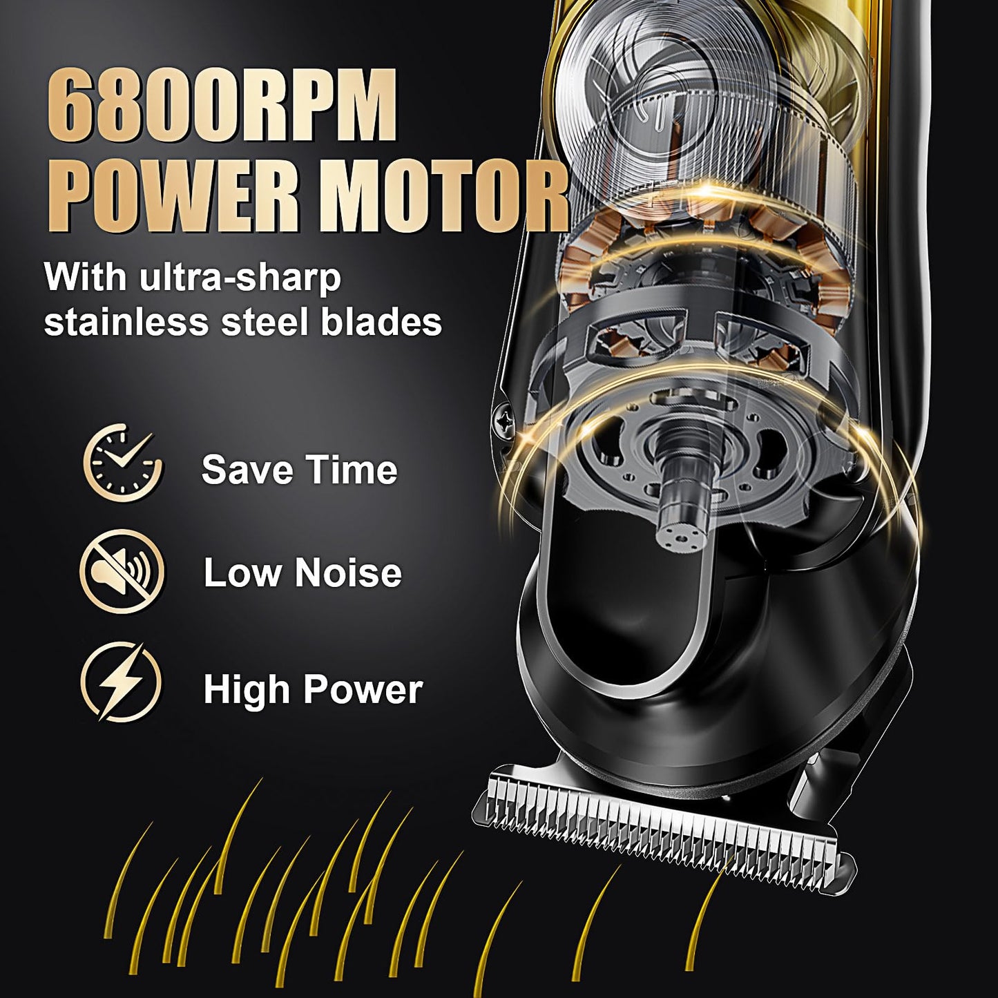 6-in-1 Hair Clipper Beard Trimmer for Men, IPX6 Waterproof Electric Shaver Razor&Cordless Hair Clipper Grooming Kit Hair Trimmer for Nose, Body, Face Beauty and Personal Care Gzbdz