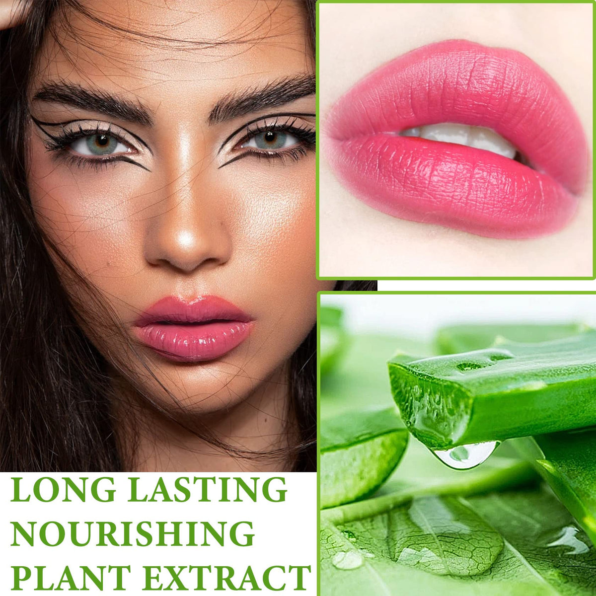 2 PCS Jelly Crystal Aloe Vera Lipstick,Magic Temperature PH Color Changing Lipstick Tinted Lip Balm Long Lasting Waterproof Nourishing Lip Gloss Lip Beauty & Personal Care WENJLYJ