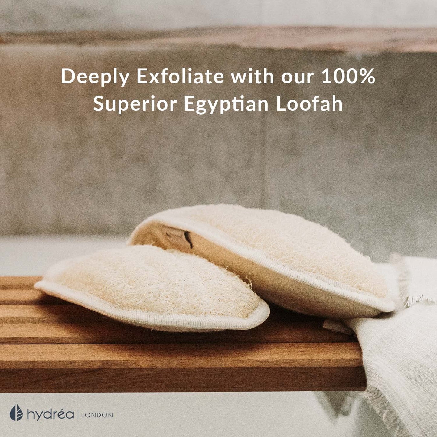 Hydrea London Exfoliating Glove - Organic Egyptian Shower Loofah & Dual-Sided Face Glove Exfoliator - Body Scrubber for Men & Women, Dead Skin Cell Beauty & Personal Care Hydrea London