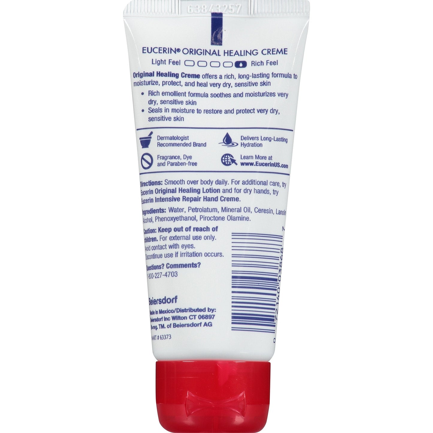 Eucerin Original Healing Cream - Fragrance Free, Rich Lotion for Extremely Dry Skin - 2 oz. Tube (Pack of 1) Beauty & Personal Care Eucerin