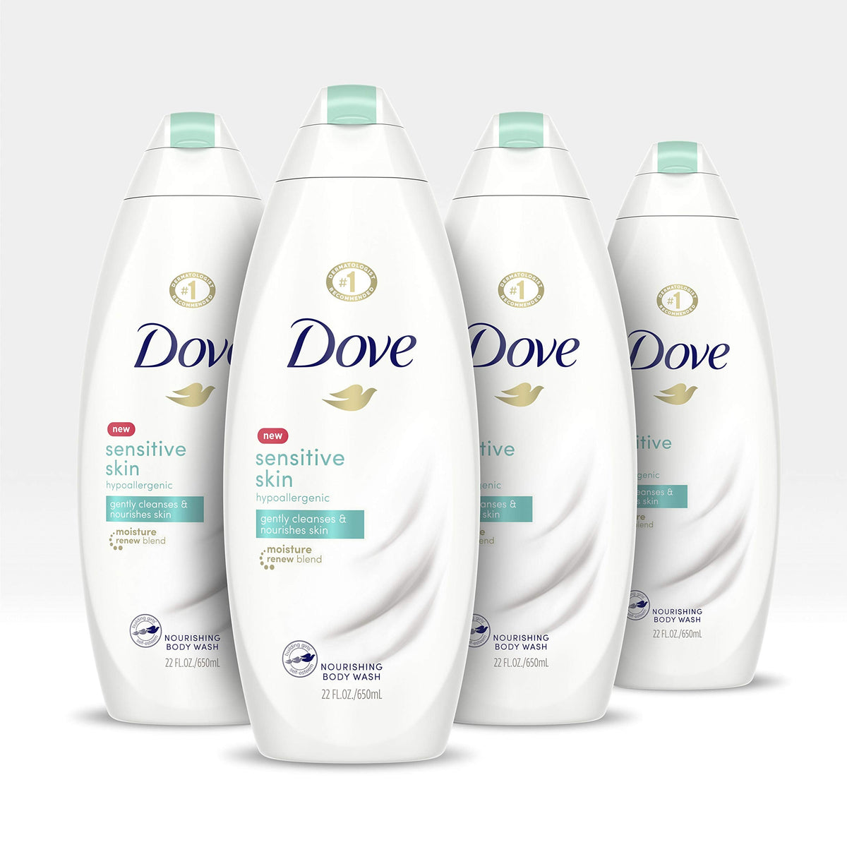 Dove Body Wash For Softer and Smoother Skin Sensitive Skin Hypoallergenic and Sulfate Free Body Wash 22 oz, 4 Count Beauty & Personal Care Dove