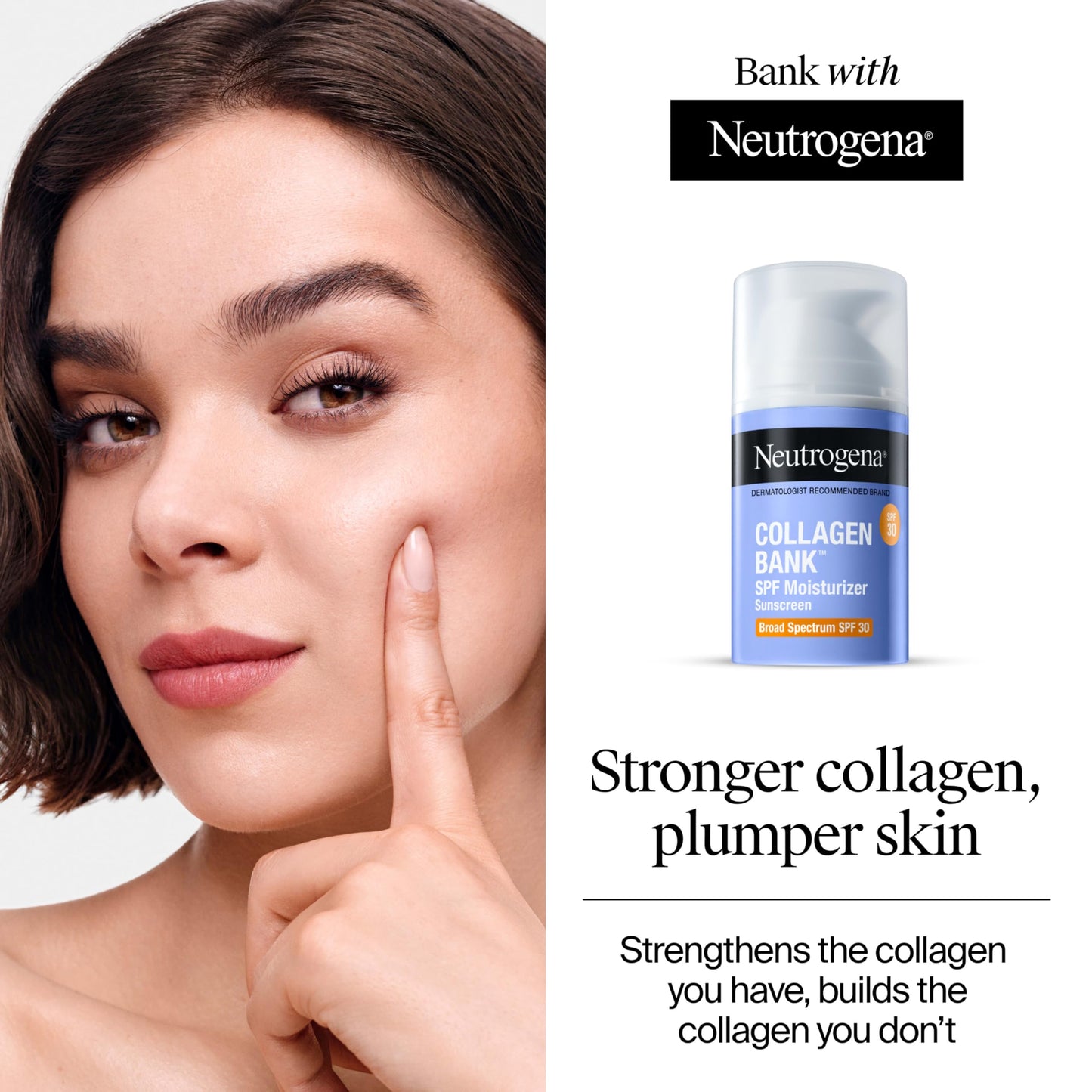 Neutrogena Collagen Bank Face Moisturizer, Broad Spectrum SPF 30 Anti-Aging Face & Neck Collagen Cream, Micro-Peptides, No White Cast 2 fl oz & Trial Beauty & Personal Care Neutrogena