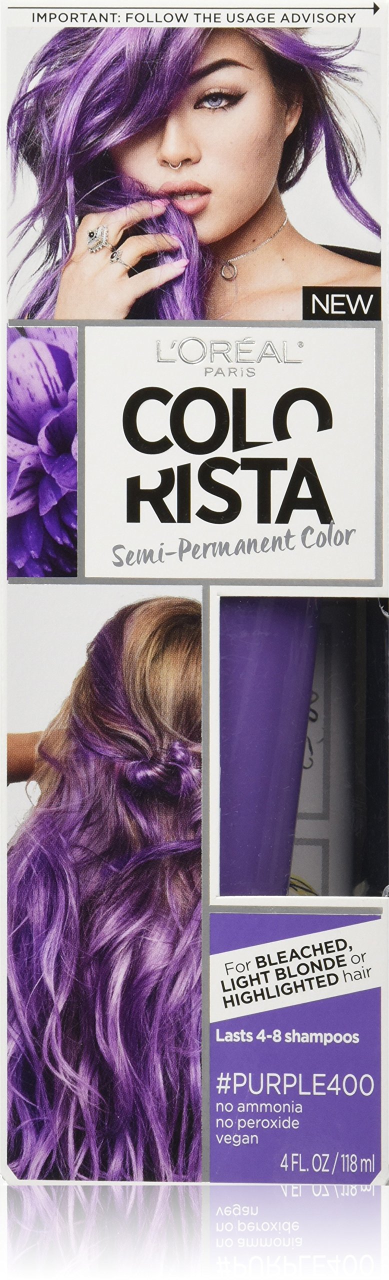 L'Oreal Paris Colorista Semi-Permanent for Light Blonde or Bleached Hair, #Purple Beauty & Personal Care L'Oreal Paris