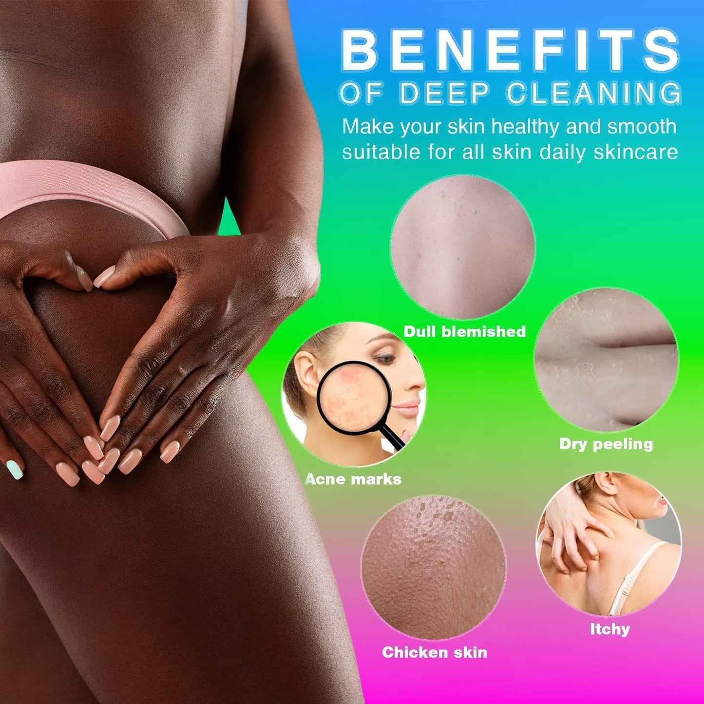 UJFQBH 3 Pieces African Bath Sponge African Net Long Net Bath Sponge Exfoliating Shower Body Scrubber Back Scrubber Skin Smoother,Great for Daily Use Beauty and Personal Care UJFQBH