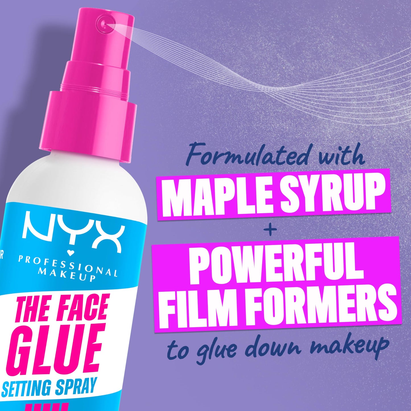 NYX PROFESSIONAL MAKEUP The Face Glue Setting Spray, Transfer-Resistant Waterproof Setting Spray, Up to 24HR Make Up Wear Beauty and Personal Care NYX PROFESSIONAL MAKEUP