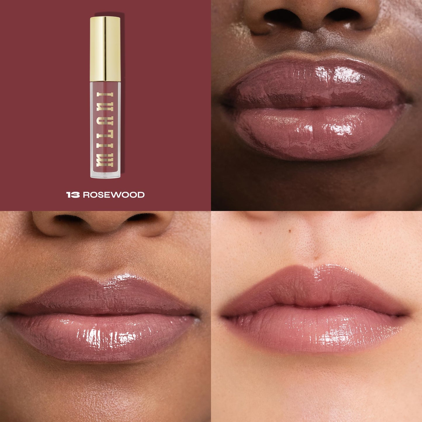 Milani Lip Gloss, Keep It Full Nourishing Lip Plumper with Hyaluronic Acid & Peptides for Soft, Fuller-Looking Lips (0.13 Fl. Oz.) Rosewood Beauty and Personal Care Milani