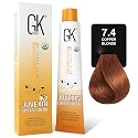 GK HAIR Color Cream 7.4 Copper Blonde-100% Grey Coverage |Semi, Demi-Permanent Results|8-10 Vol-Semi|20-30-40 Vol-Permanent- Professional Salon Beauty & Personal Care GK HAIR