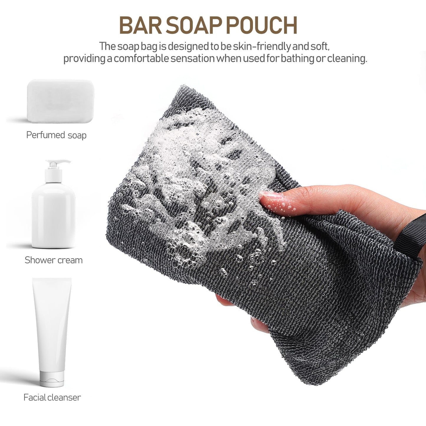 Didiseaon 4Pcs Soap Pocket Exfoliating Soap Saver Pouch Foaming for Bath Shower Exfoliating Body Scrubber Sponge Beauty and Personal Care Didiseaon