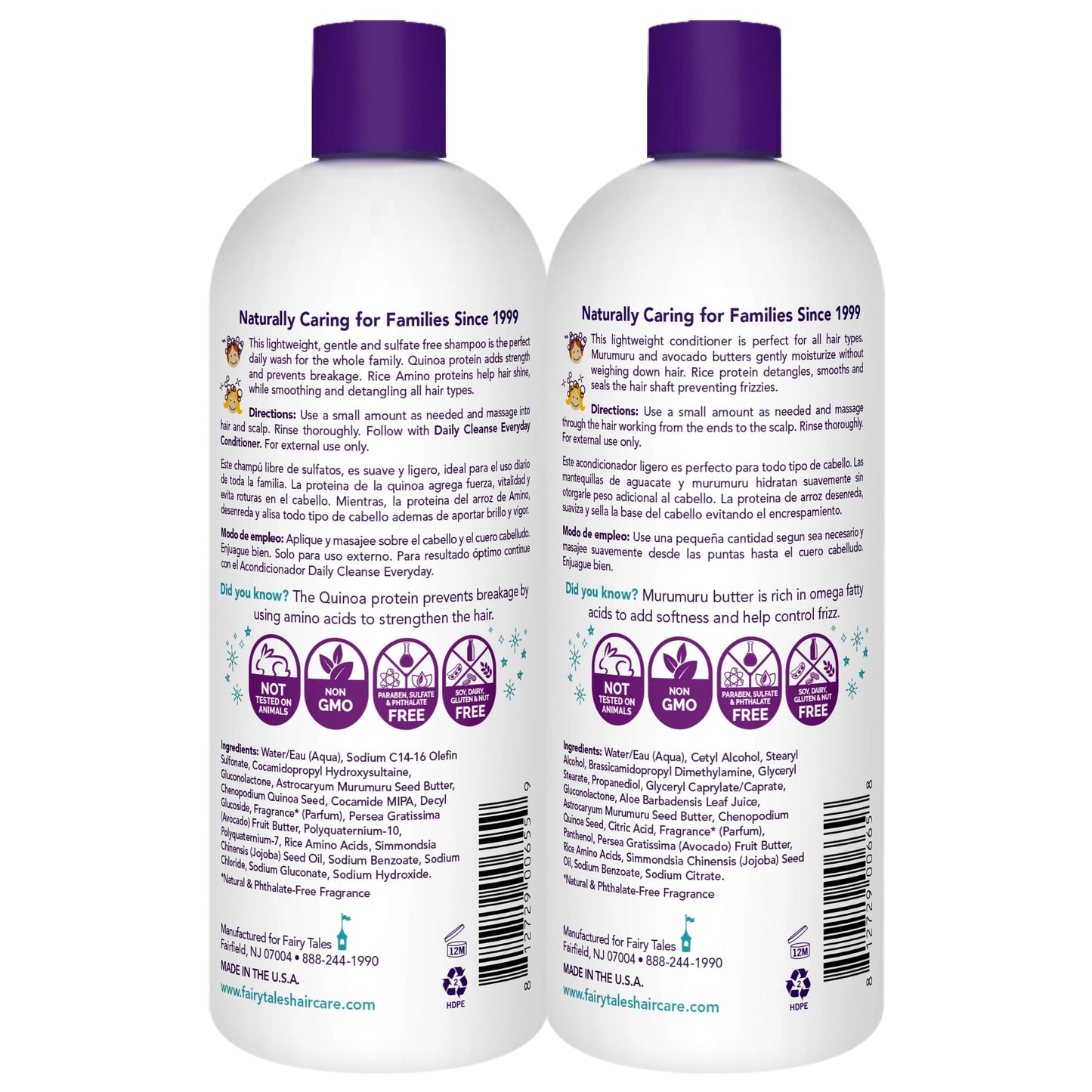 Fairy Tales Daily Cleanse Everyday Kids Shampoo + Conditioner set - Gentle Natural Defining Product, Tangle Free, Moisturizing and Hydrating, Clean + Beauty & Personal Care Fairy Tales