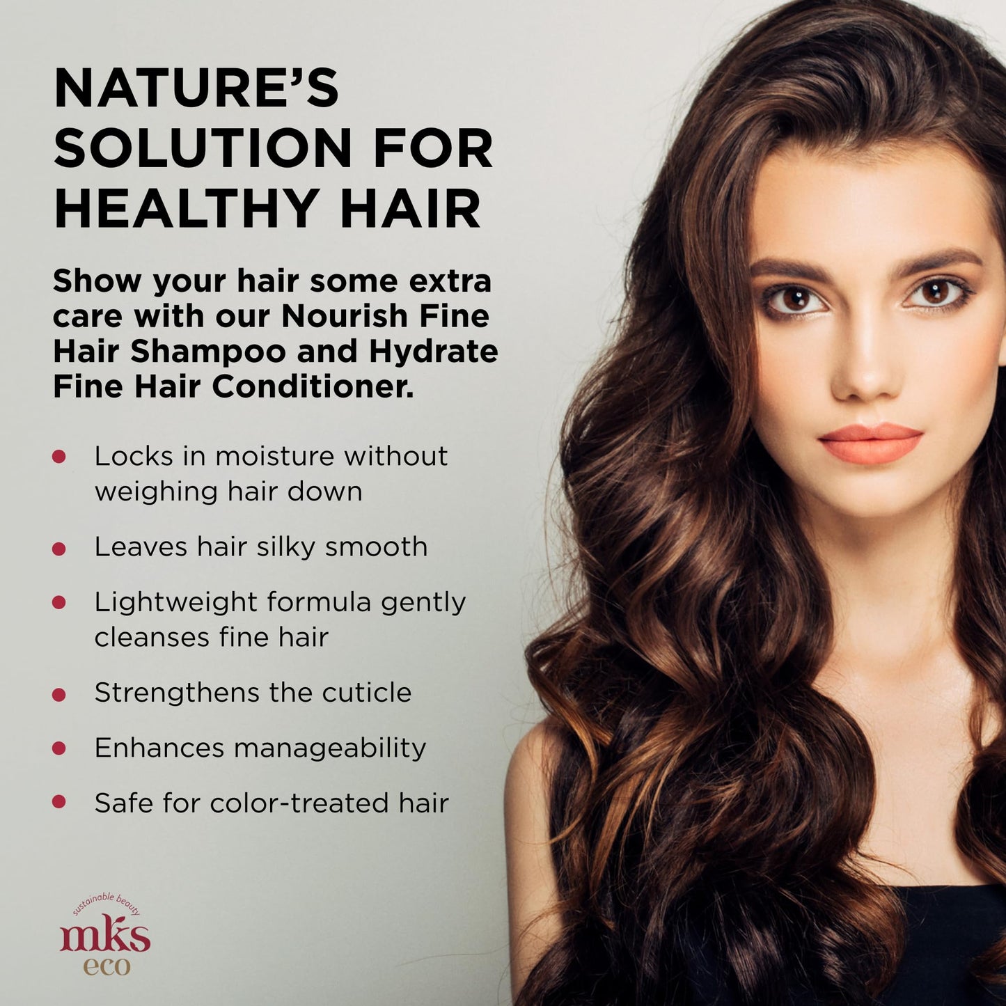 MKS eco Nourish Shampoo for Fine Hair, Light Breeze (10 fl oz) + MKS eco Hydrate Conditioner for Fine Hair, Light Breeze (10 fl oz) - Moroccan Argan Beauty & Personal Care Earthly Body
