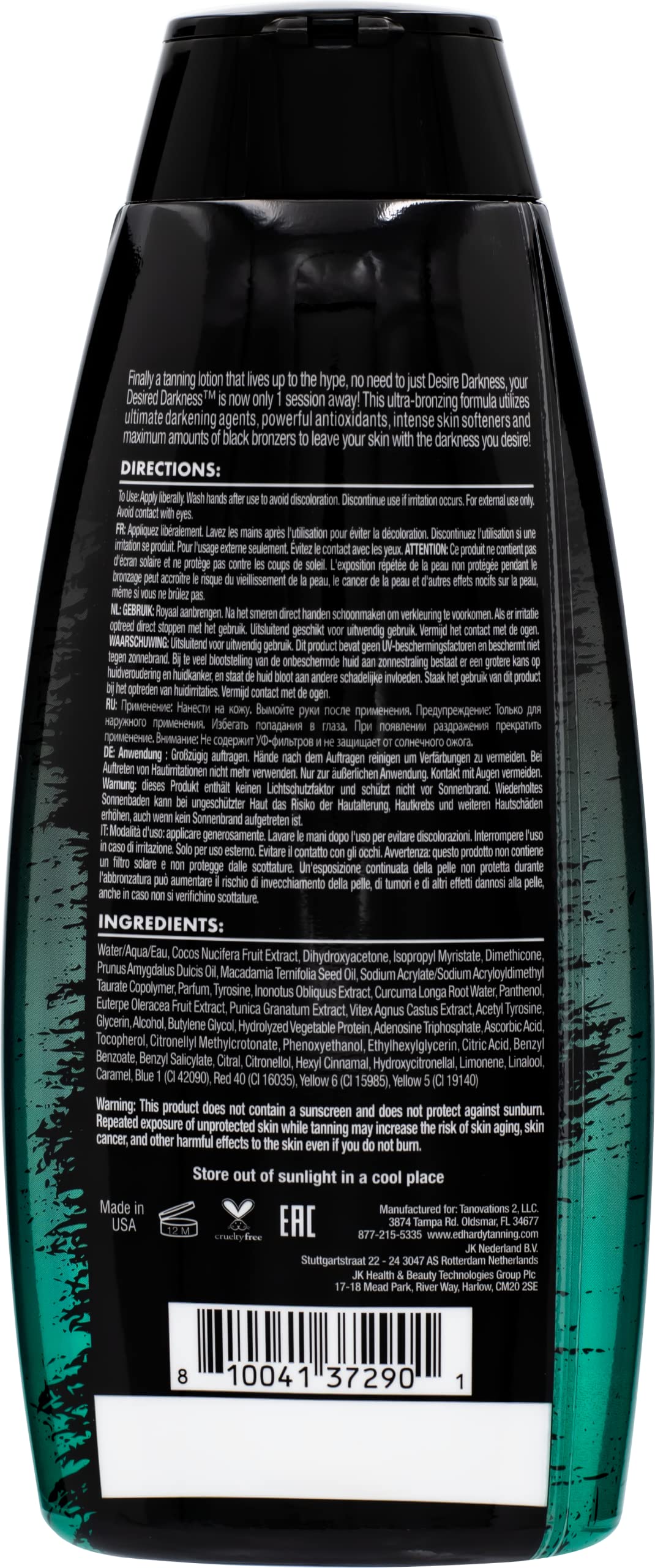 Ed Hardy Tanning Desired Darkness Dark Tanning Lotion - Rapid Release Ultra Extreme Black Bronzer Formulated for Maximum Instant Results, Tattoo Beauty & Personal Care ED HARDY