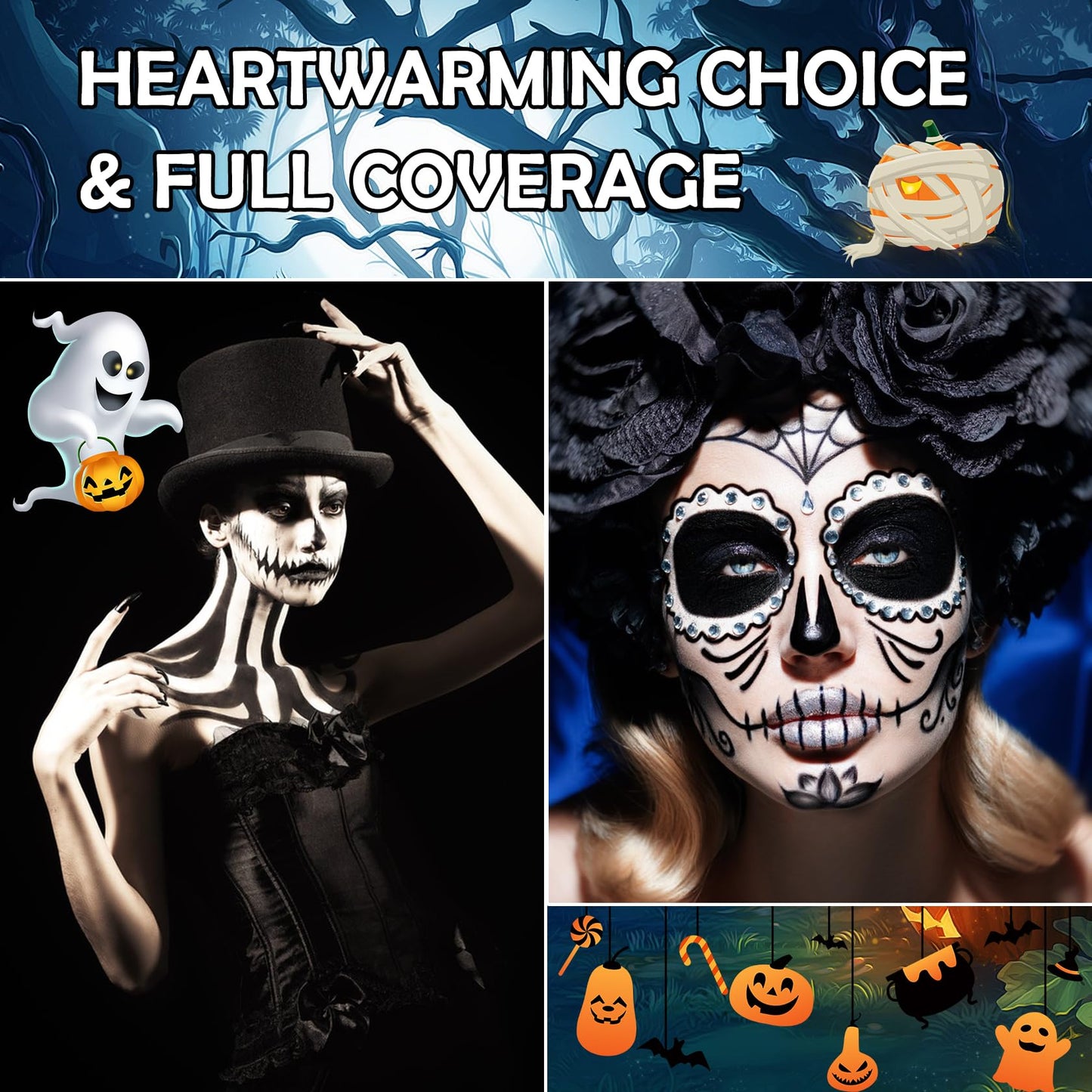 Black and White Face Body Paint, 2PCS Oil Based Full Coverage Painting Kit With Sponge, Washable Halloween Cream SFX Makeup for Goth Clown Zombie Beauty & Personal Care JunKuJK