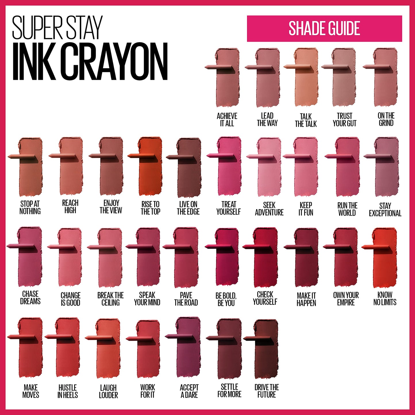 SuperStay Ink Crayon Matte Longwear Lipstick, 45 Hustle In Heels (Pack of 2) Beauty & Personal Care MAYBELLINE