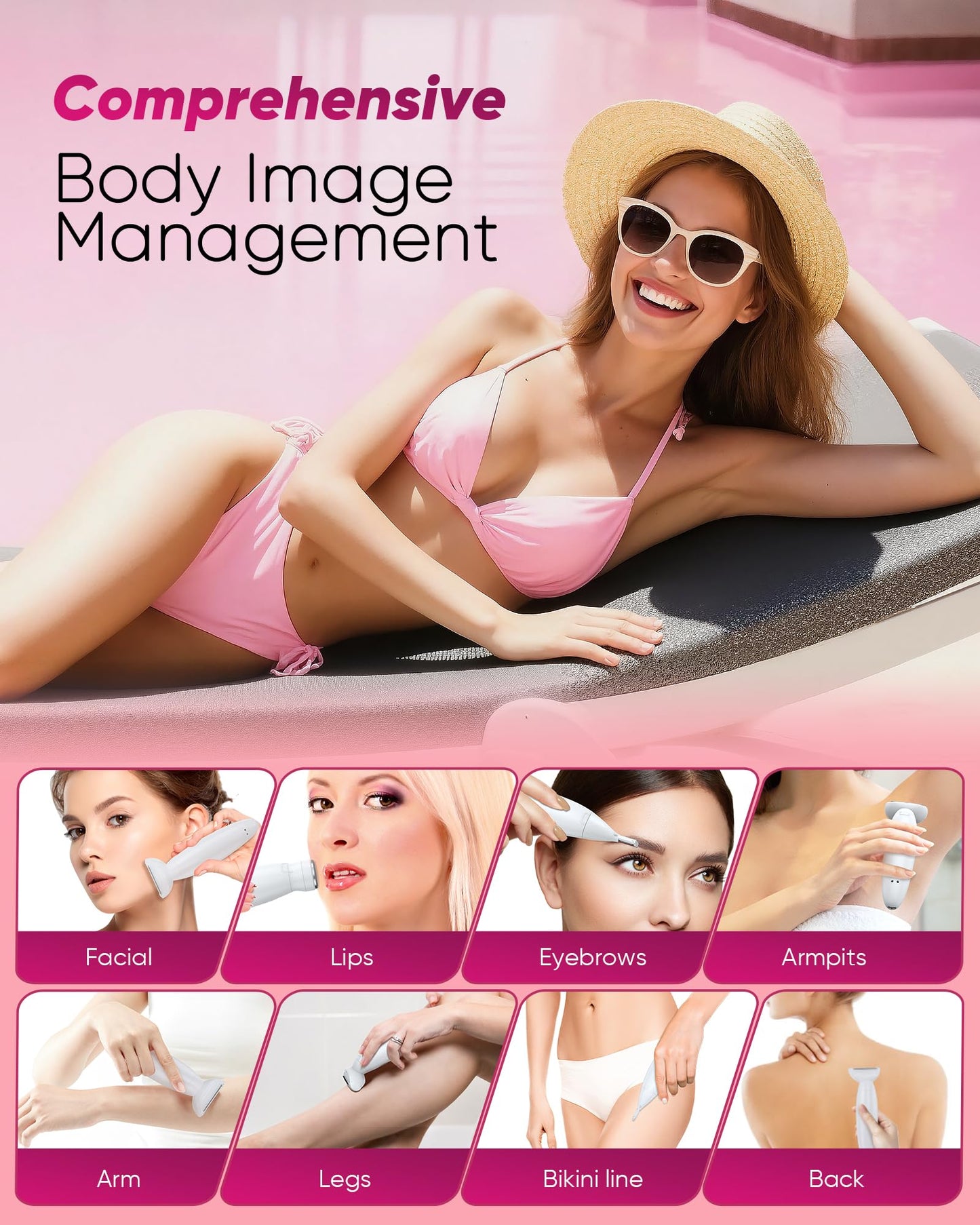 Shaver for Woman for Face, IPX7 Waterproof,White,3 in 1 Bikini Trimmer for Women, Electric Razors for Women with Display, Painless Bikini Trimmer, USB Beauty and Personal Care ANYLIV