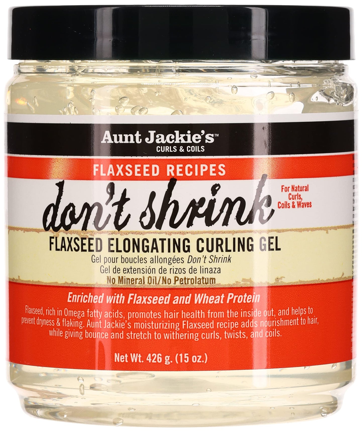 Aunt Jackie's Don't Shrink Flaxseed Elongating Curling Gel, 15 oz (Pack of 3) Beauty & Personal Care Aunt Jackie's