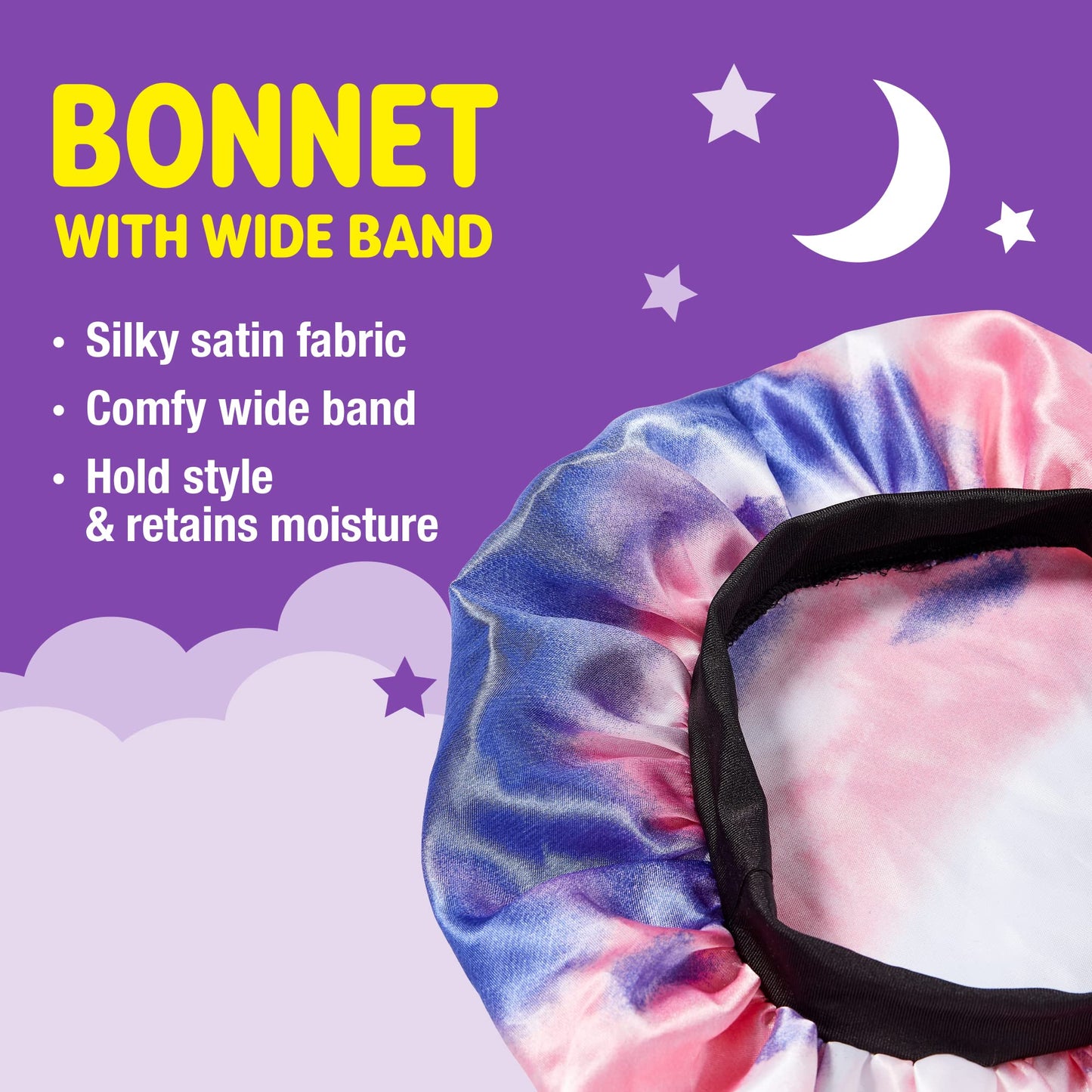 Red by Kiss Kids Satin Bonnet with Wide Band, Sleep Cap for Kids (Pink/Purple) Beauty and Personal Care Red by Kiss