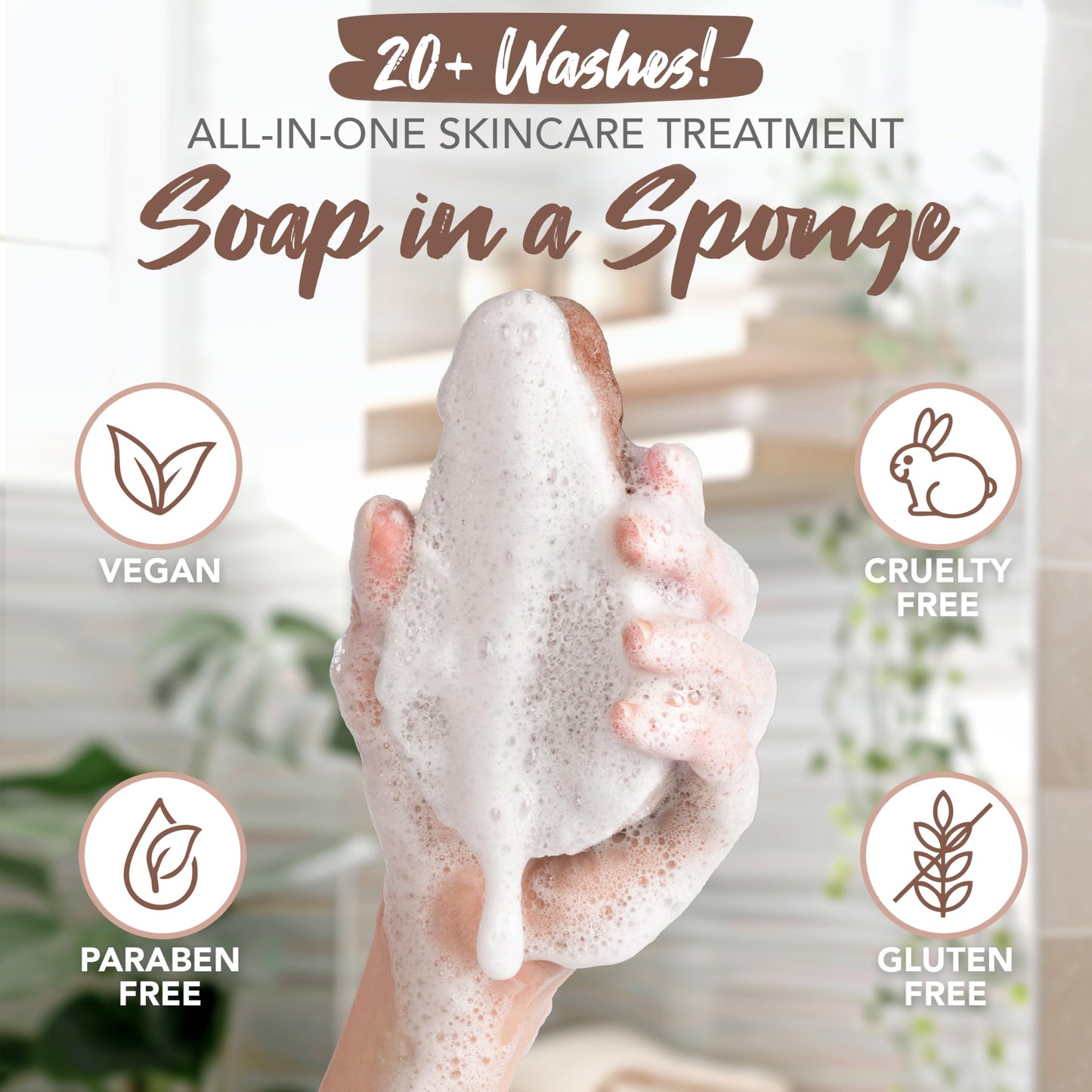 Spongeables Anti Cellulite Body Wash in a 20+ Wash Sponge, Coffee, 1 Count Beauty and Personal Care Spongeables