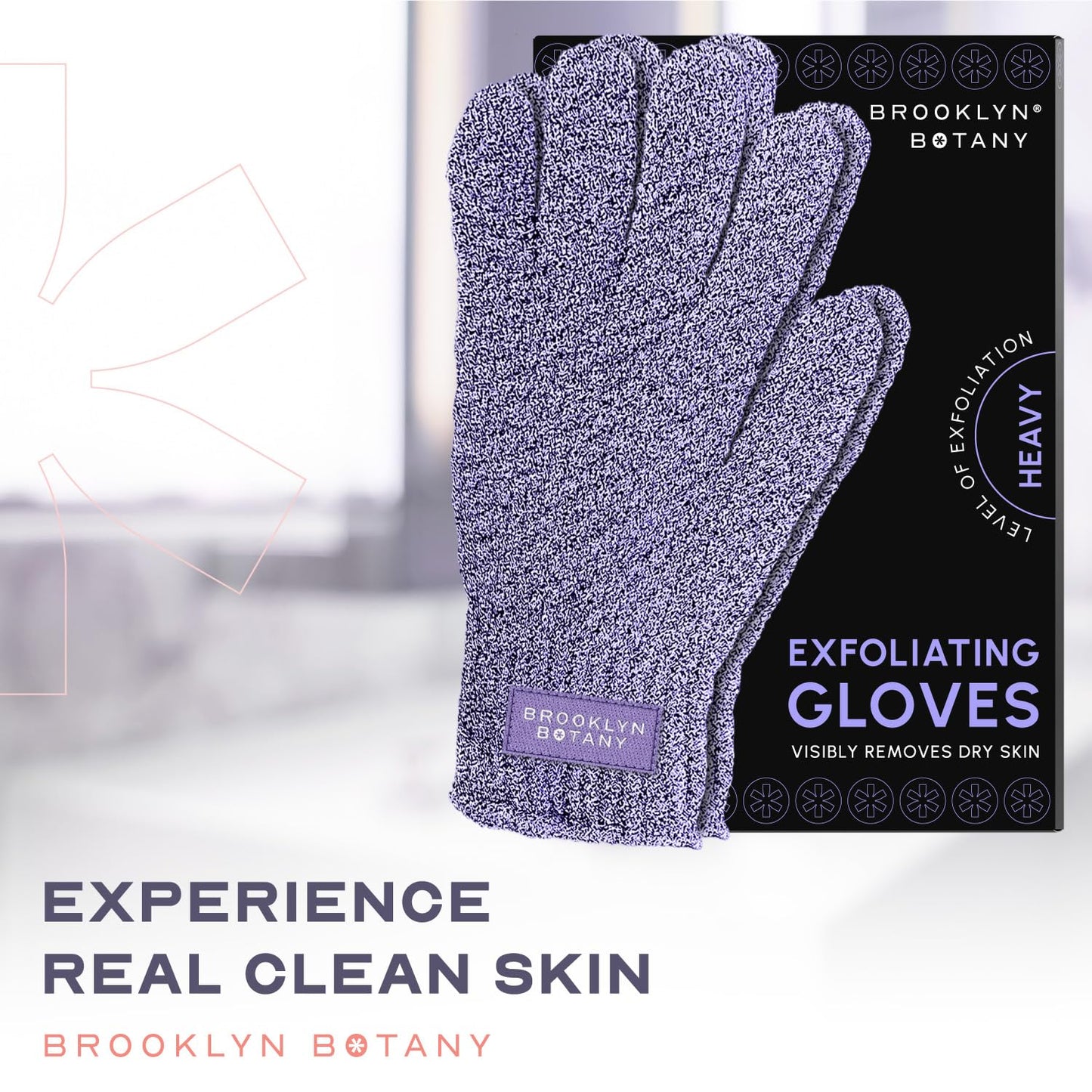 Brooklyn Botany Exfoliating Gloves for Bath and Shower - Heavy Duty Exfoliating Body Scrubber for Massage and Dead Skin Remover for Body - 2 Pairs Beauty & Personal Care Brooklyn Botany