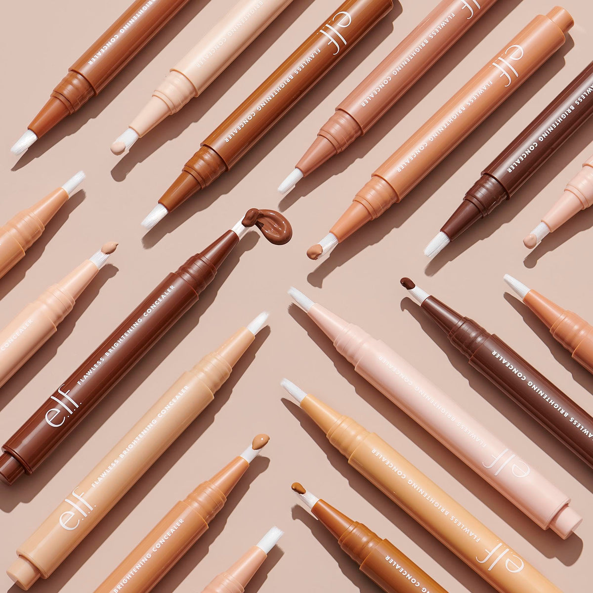 e.l.f. Flawless Brightening Concealer, Illuminating & Highlighting Face Makeup, Conceals Dark Under Eye Circles, Rich 66 C, 0.07 Fl Oz Beauty & Personal Care e.l.f.