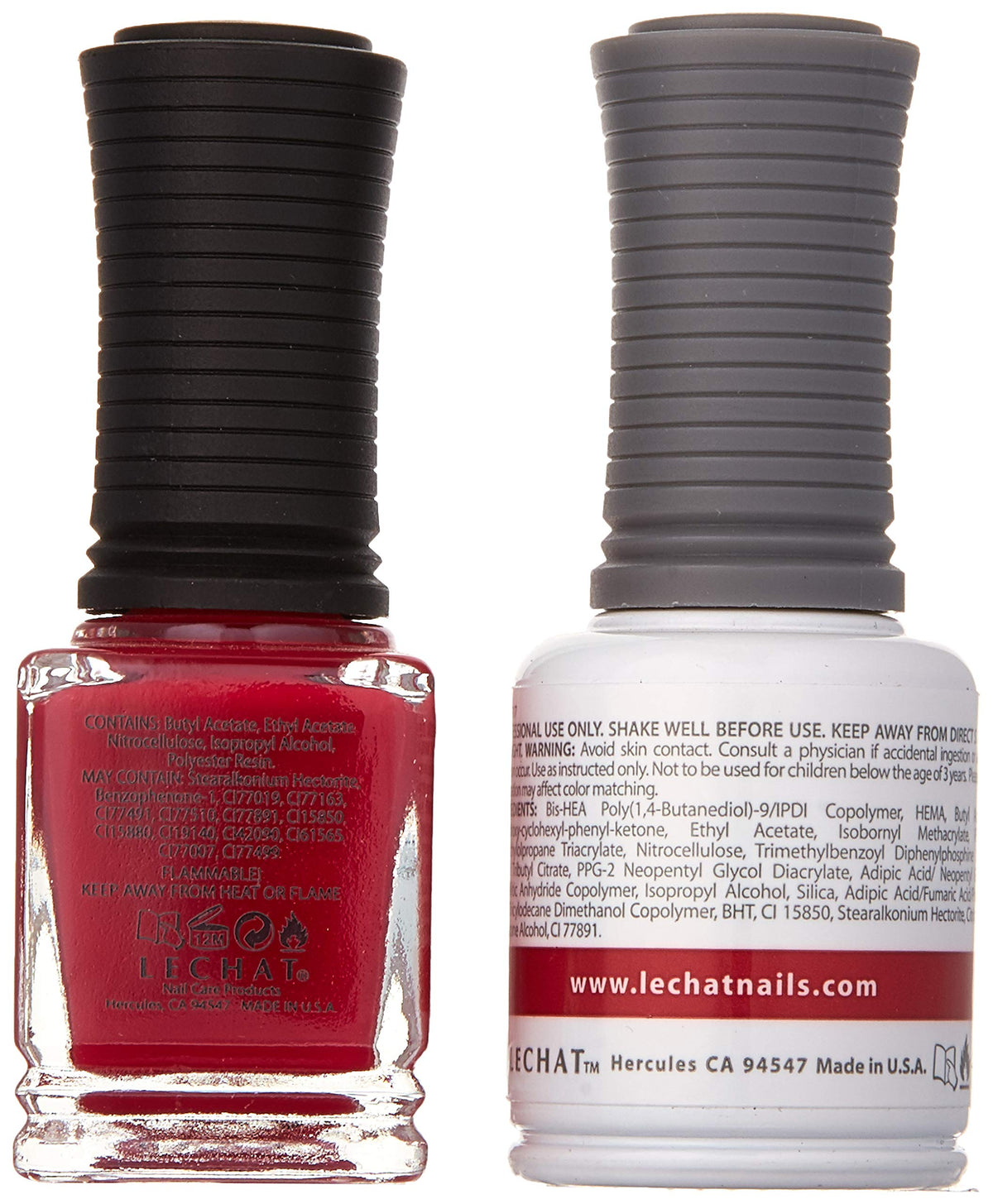 LeChat Perfect Match Gel Polish, Lady In Red Nail laquer, 0.5 Ounce/gel polish soak off cream 0.5ounce. (PMS188)