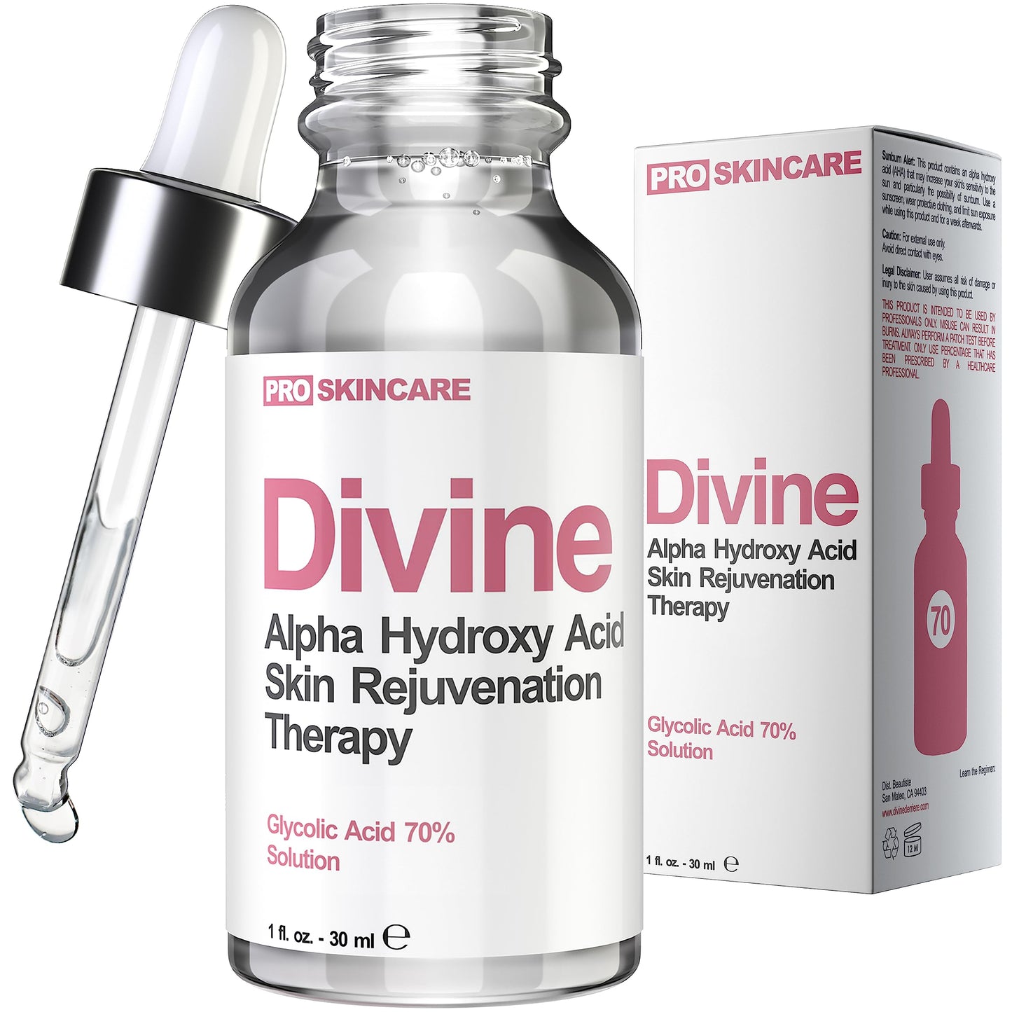 Glycolic Acid 70% Professional Peel – At-Home Alpha Hydroxy Face Peel for Acne Scars, Wrinkles, Fine Lines & Collagen Boost, Liquid Exfoliant Beauty & Personal Care Divine Derriere