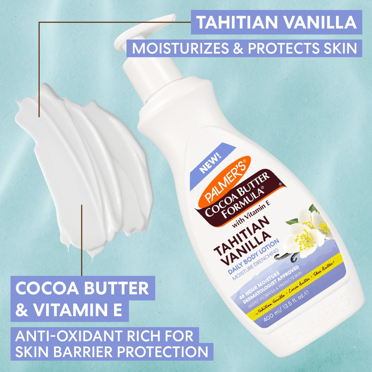Palmer's Cocoa Butter Formula Tahitian Vanilla Body Lotion, 13.5 Oz, Daily Moisturizing Lotion for Dry Skin with Shea Butter & Vitamin E, Hydrates Beauty & Personal Care Palmer's