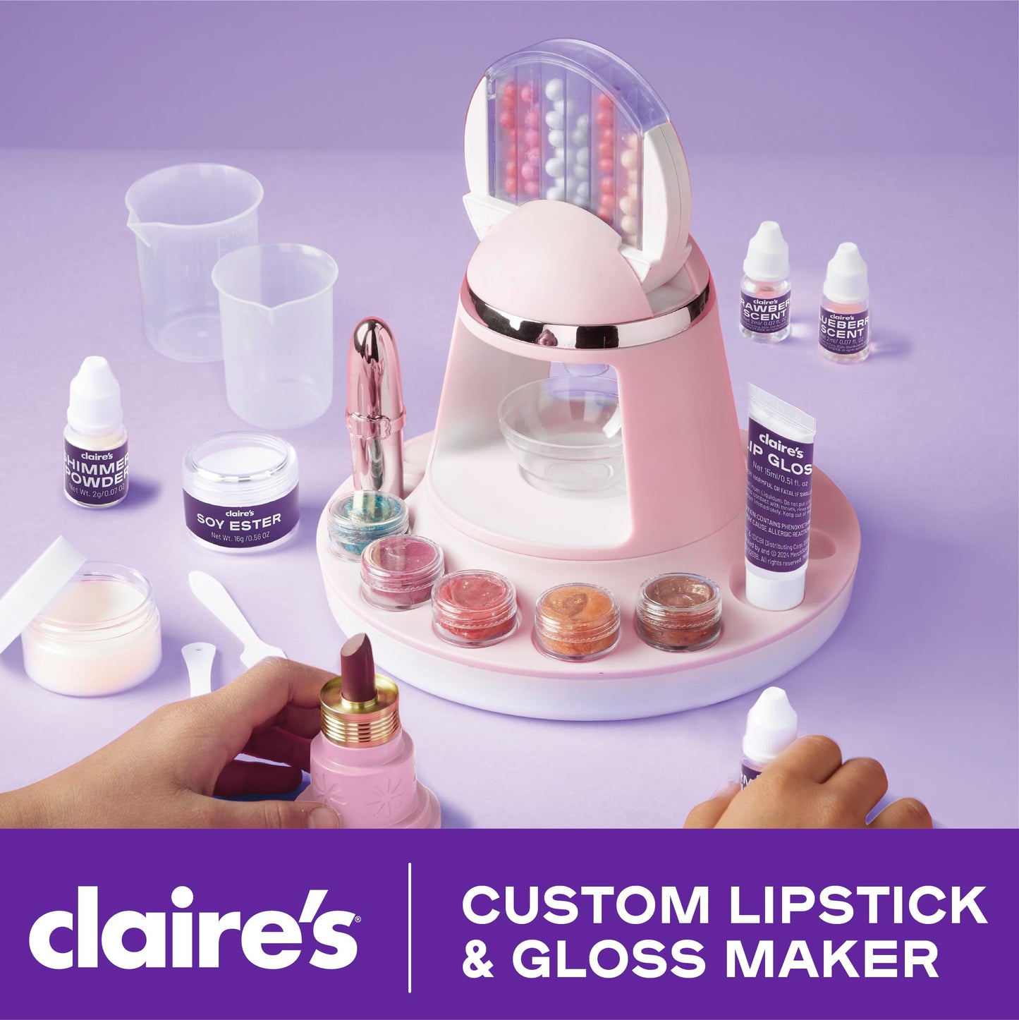 Claire's DIY Lipstick & Lip Gloss Making Kit, 97-Piece Real Makeup Arts & Crafts Set, Handmade Moisturizing Lip Glaze, Girl Toys & Cosmetic Products Beauty & Personal Care Claire's