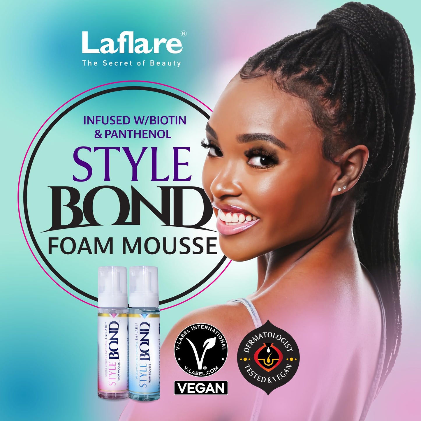 Laflare New Travel Size Mousse Foam - Hair Styling, Shine and Volume Mousse for Braid (Musk) Beauty & Personal Care Laflare