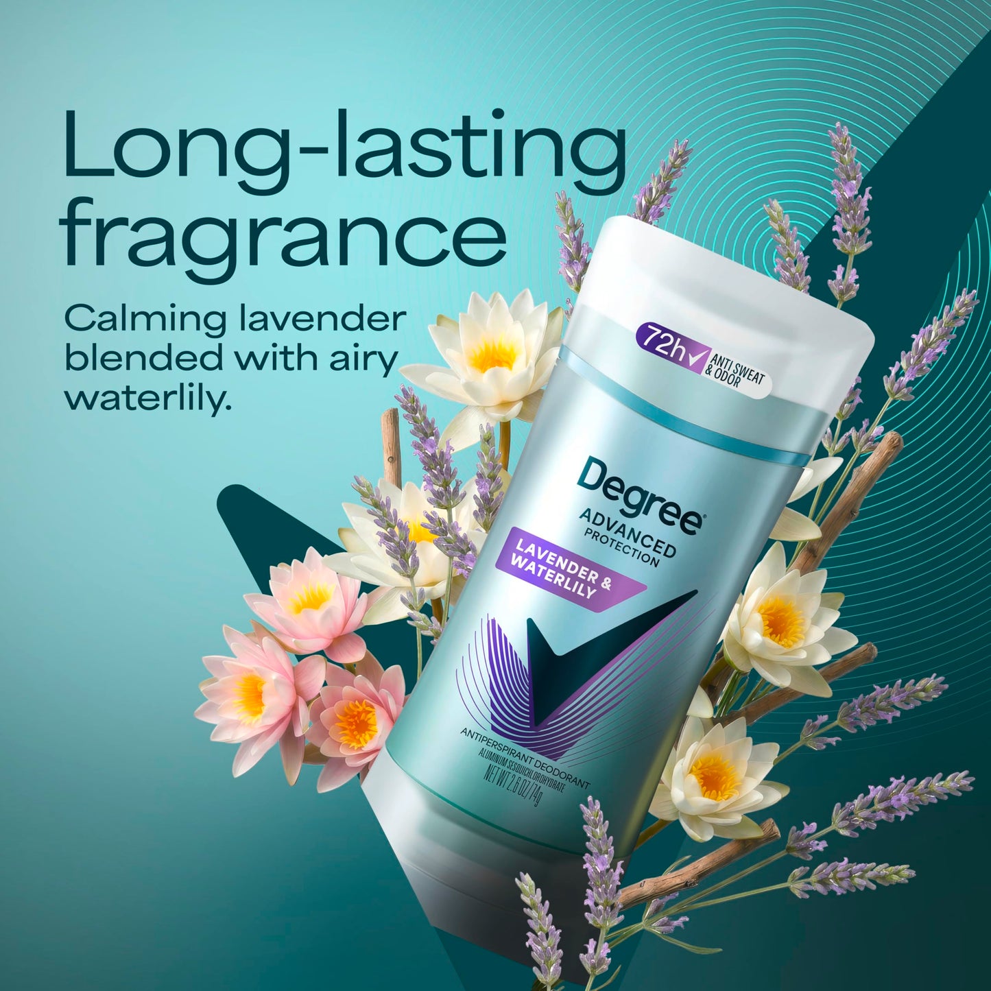 Degree Advanced Protection Antiperspirant Deodorant Lavender & Waterlily for 72-Hour Sweat & Odor Control for Women, with Body Heat Activated Beauty and Personal Care Degree
