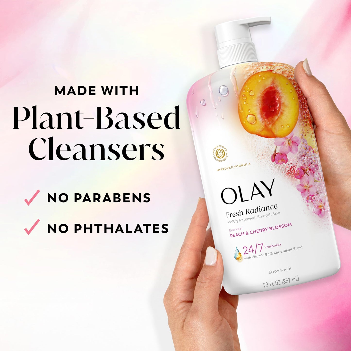 Olay Body Wash for Women, Fresh Radiance, 24/7 Skin-Loving Freshness, Visibly Radiant, Plant Based Cleansers, Vitamin B3 & Antioxidant Blend, For All Beauty & Personal Care Olay